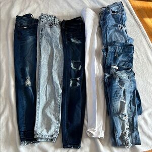 Blue Jeans with Distressed Details